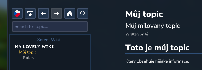 Screenshot of the localized topic